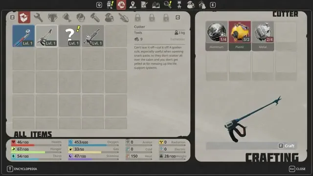 Breathedge 2 material stacks highlighted for early tool crafts